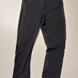 lululemon athletica Black Performance Leggings with Side Mesh Panels